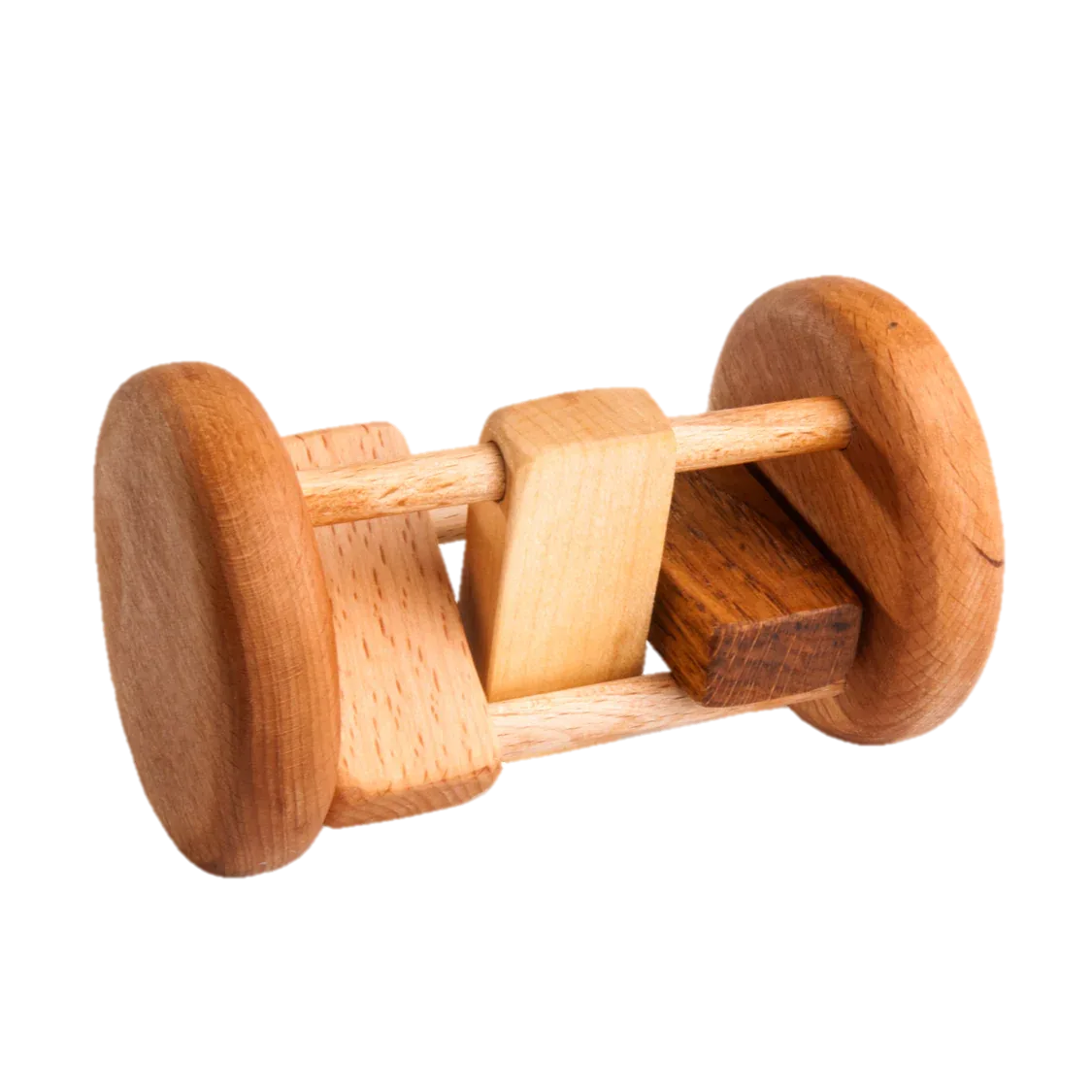 Montessori Rolling Rattle Handmade Natural Baby Toy For Sensory Play - ToylandEU