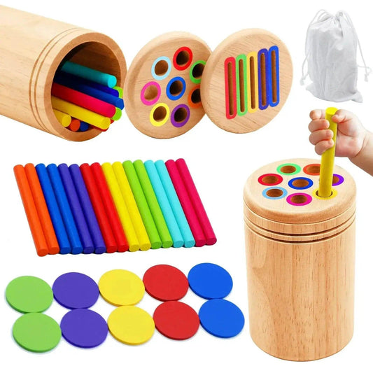  Montessori Rubber Wood Color Sorting Toy For Toddlers Ages 3 Through 6 Non Toxic Fine Motor Skill Toy -  ToylandEU™
