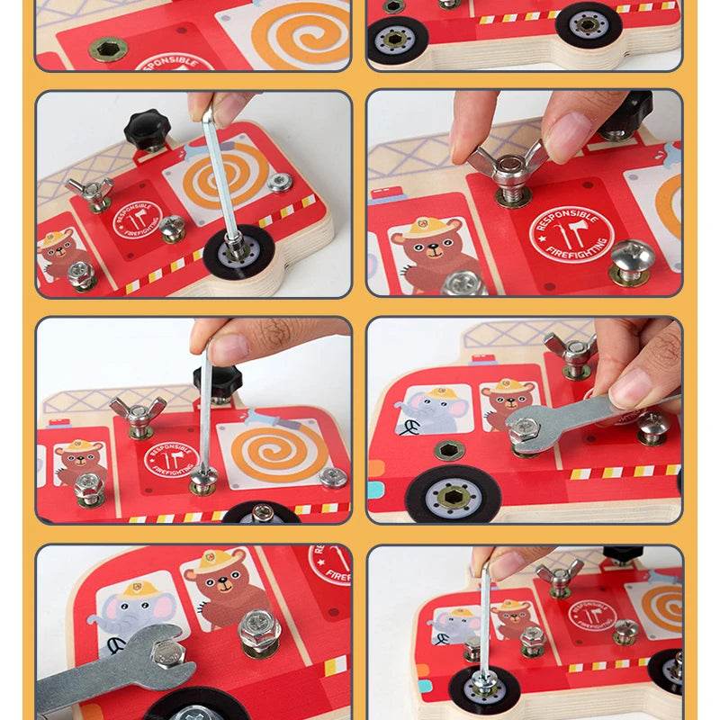 Montessori Screw Driver Board Educational Sensory Toy Preschool Wooden Toy for Toddler Skill Learning - ToylandEU