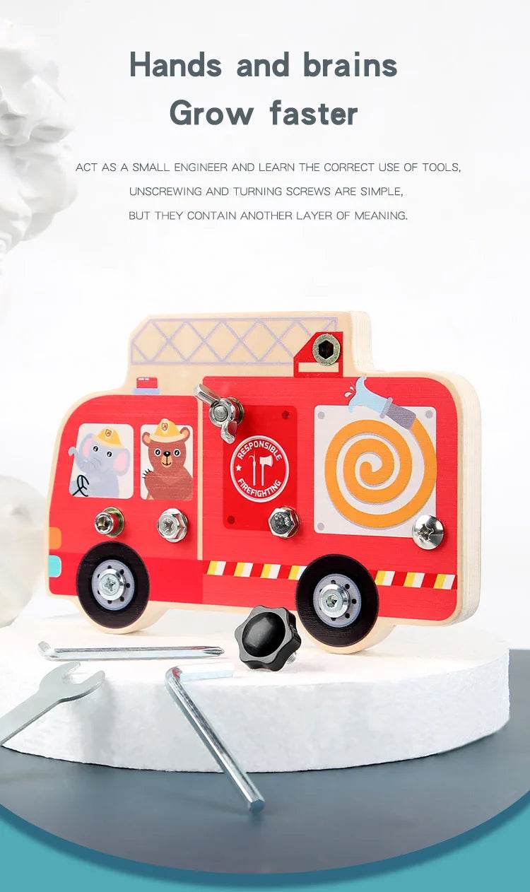 Montessori Screw Driver Board Educational Sensory Toy Preschool Wooden Toy for Toddler Skill Learning - ToylandEU