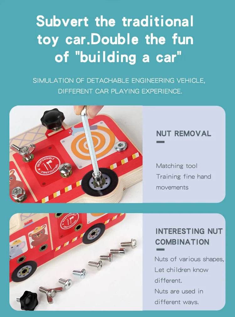 Montessori Screw Driver Board Educational Sensory Toy Preschool Wooden Toy for Toddler Skill Learning - ToylandEU