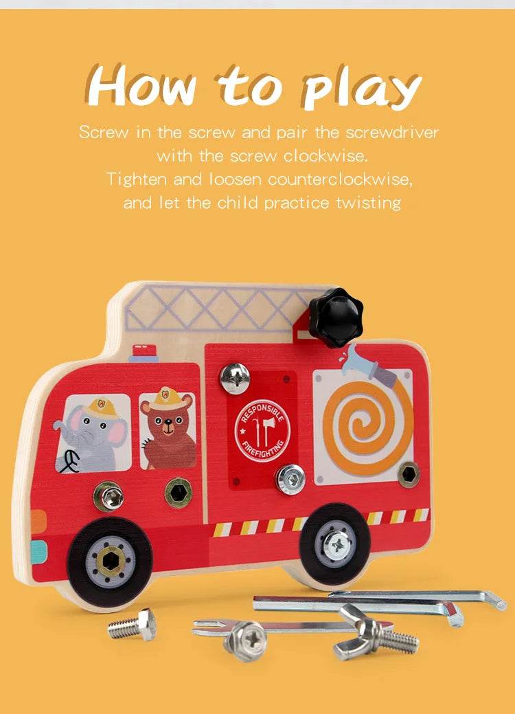 Montessori Screw Driver Board Educational Sensory Toy Preschool Wooden Toy for Toddler Skill Learning - ToylandEU