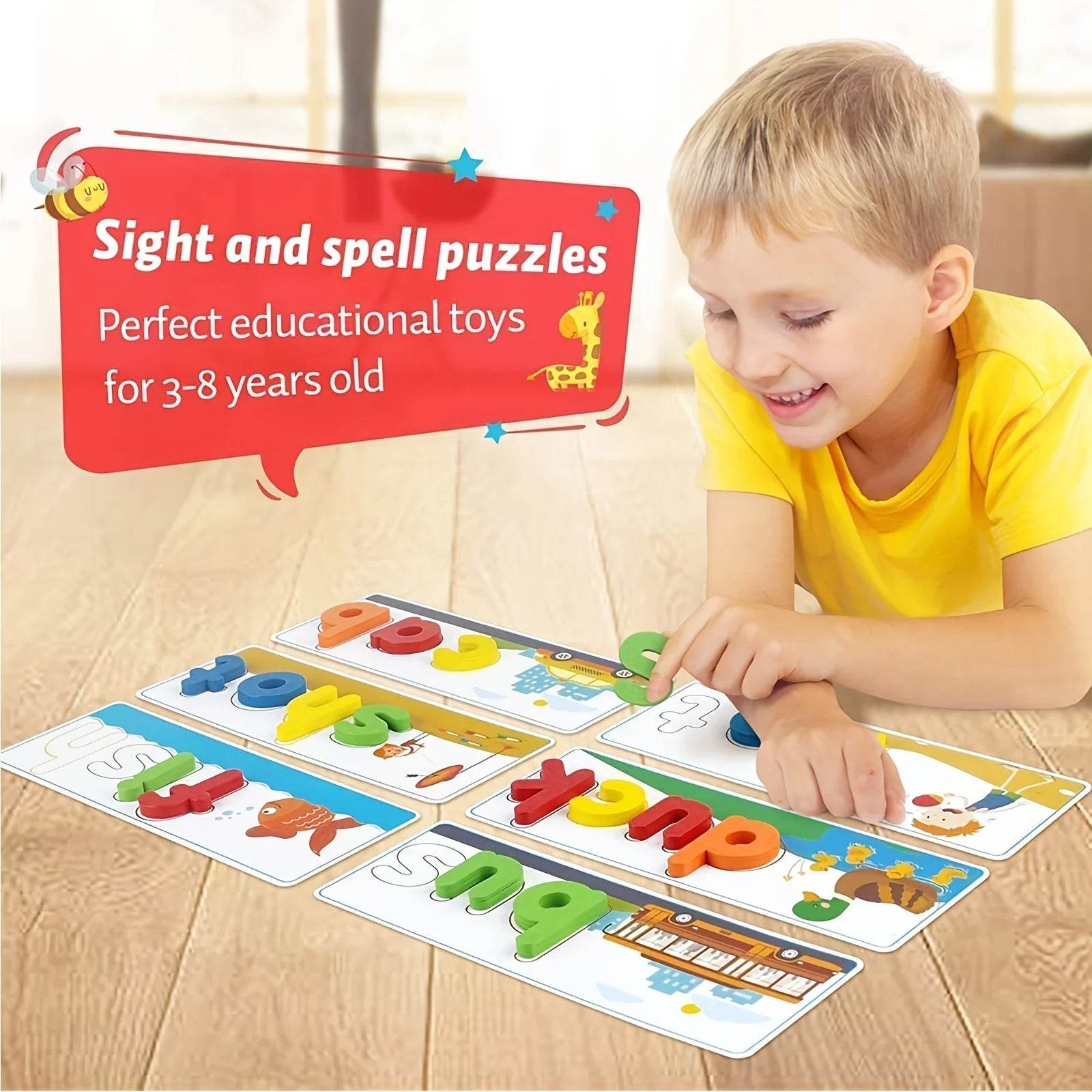 Montessori Learning Toy See And Spell Word Puzzle for Kids - ToylandEU