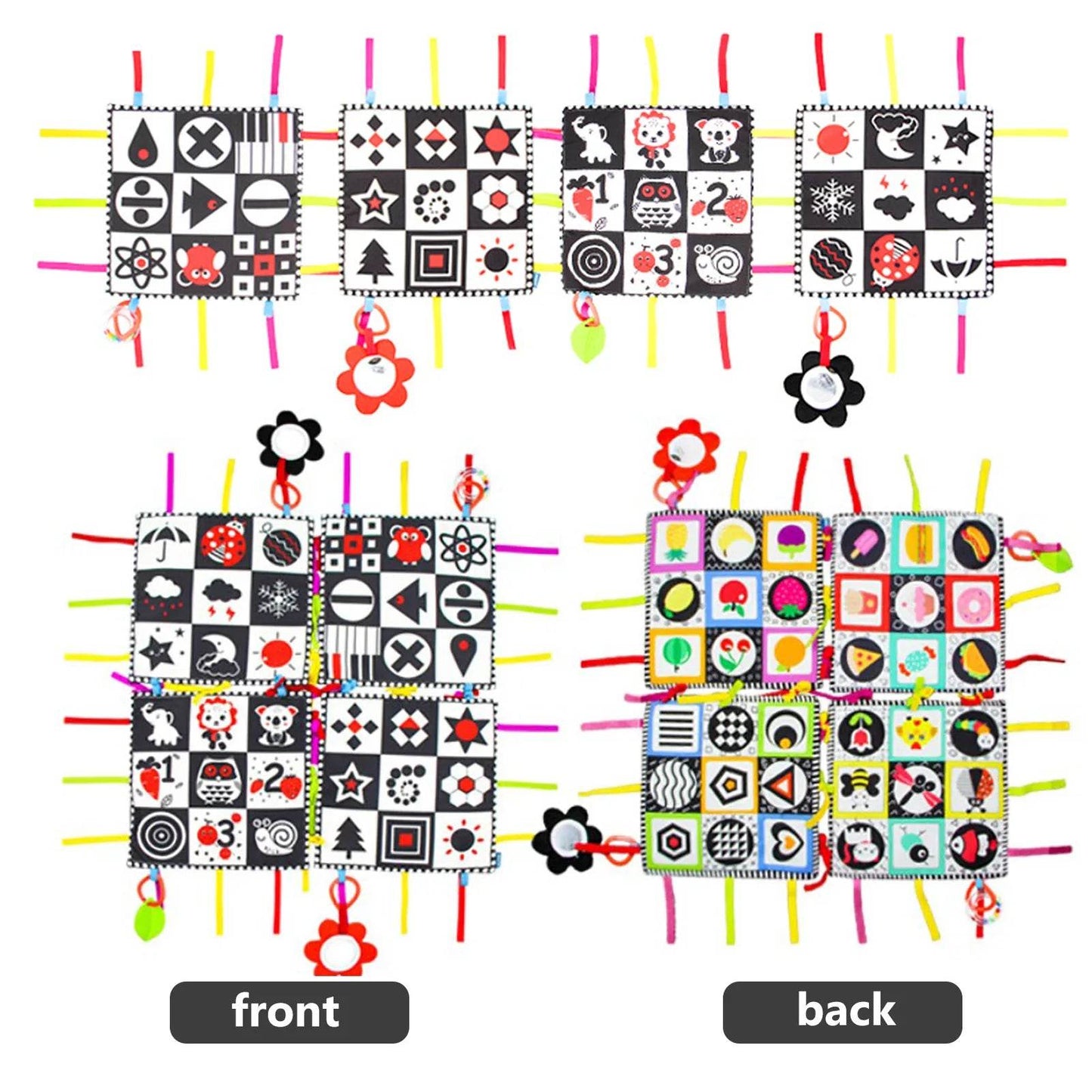 Montessori Sensory Play Mat for Baby Girls with Teether & Mirror - ToylandEU