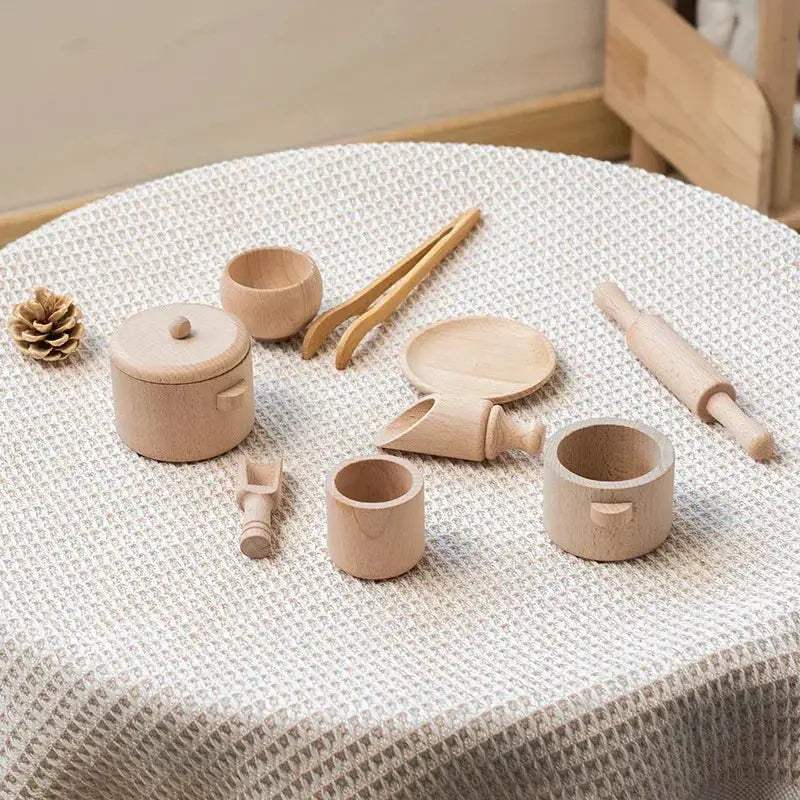 Montessori Sensory Puzzle Toys Educational Wooden Kitchen Tea Set - ToylandEU