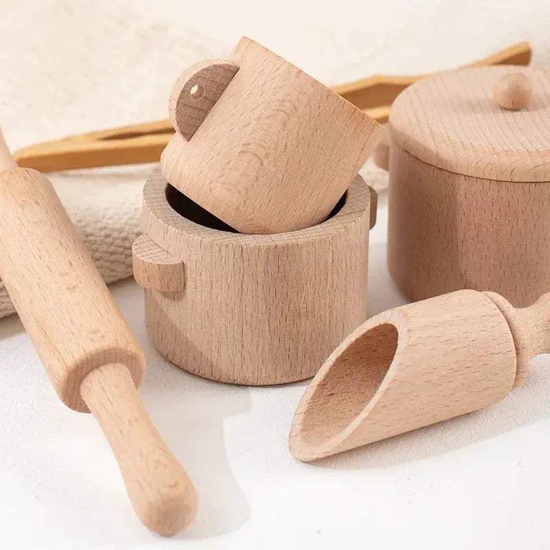 Montessori Sensory Puzzle Toys Educational Wooden Kitchen Tea Set - ToylandEU