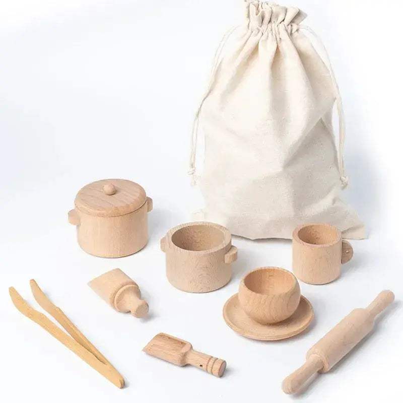Montessori Sensory Puzzle Toys Educational Wooden Kitchen Tea Set - ToylandEU
