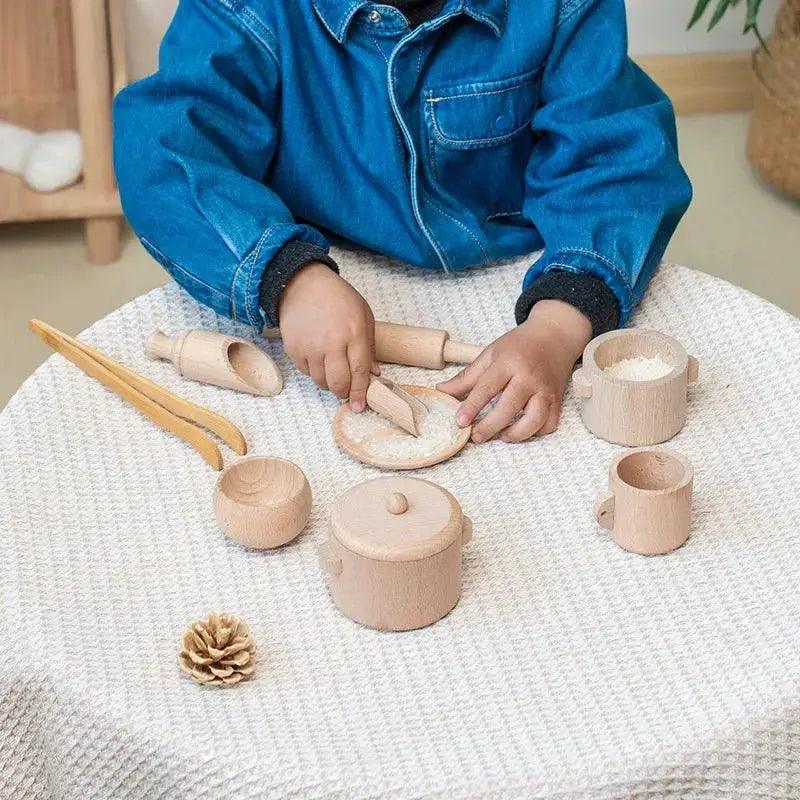  Montessori Sensory Puzzle Toys Wooden Kitchen Tea Set -  ToylandEU™