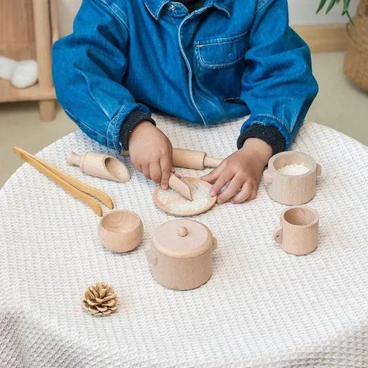  Montessori Sensory Puzzle Toys Wooden Kitchen Tea Set -  ToylandEU™