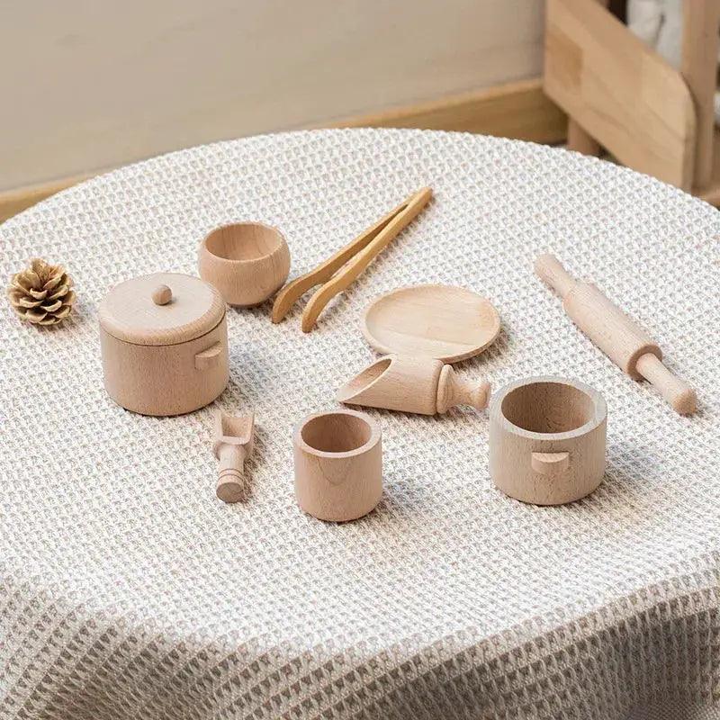  Montessori Sensory Puzzle Toys Wooden Kitchen Tea Set -  ToylandEU™