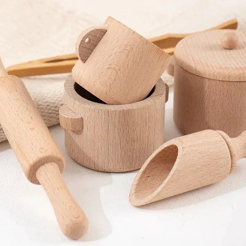  Montessori Sensory Puzzle Toys Wooden Kitchen Tea Set -  ToylandEU™