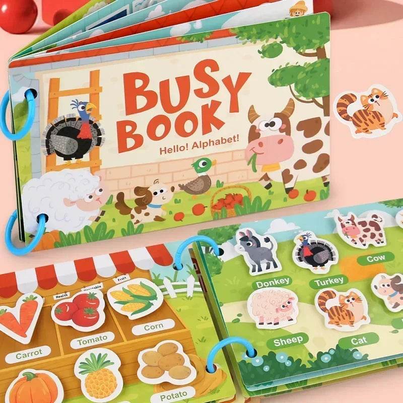 Montessori Children's Early Education Small Size Quiet Book and Busy Book Cognitive Games Matching Game Paste Book - ToylandEU