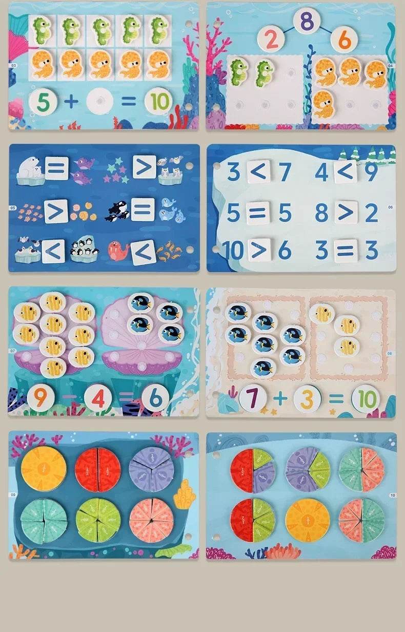 Montessori Children's Early Education Small Size Quiet Book and Busy Book Cognitive Games Matching Game Paste Book - ToylandEU