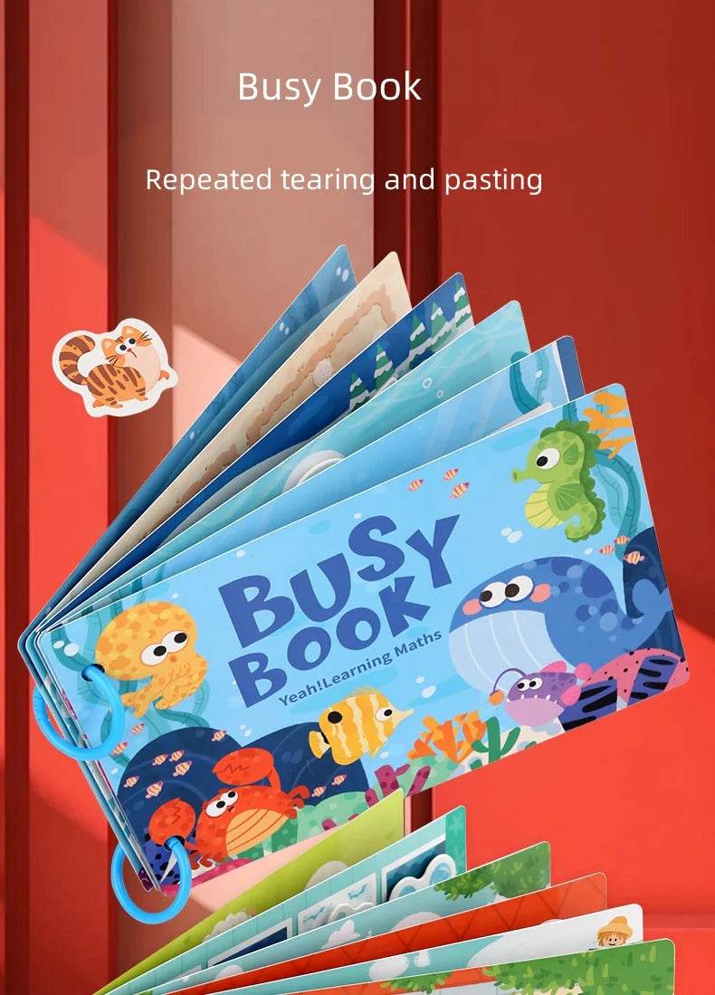 Montessori Children's Early Education Small Size Quiet Book and Busy Book Cognitive Games Matching Game Paste Book - ToylandEU