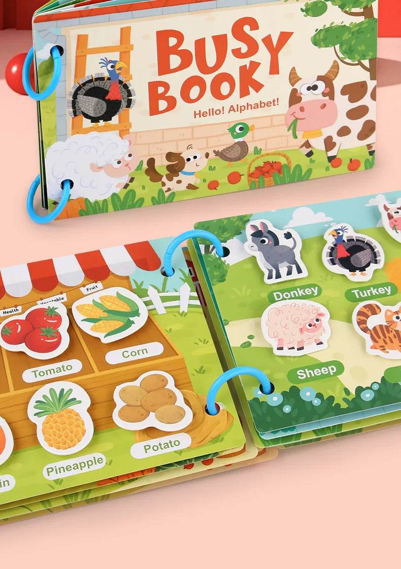 Montessori Children's Early Education Small Size Quiet Book and Busy Book Cognitive Games Matching Game Paste Book - ToylandEU