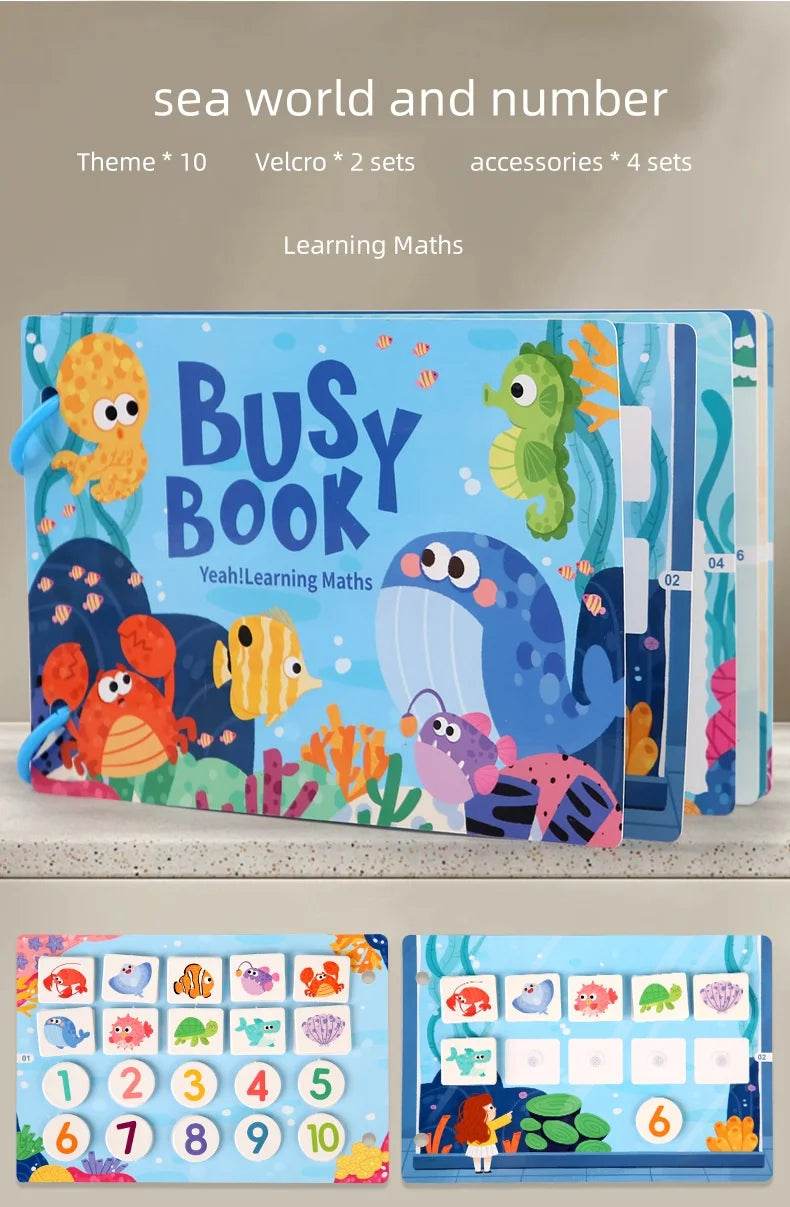Montessori Children's Early Education Small Size Quiet Book and Busy Book Cognitive Games Matching Game Paste Book - ToylandEU