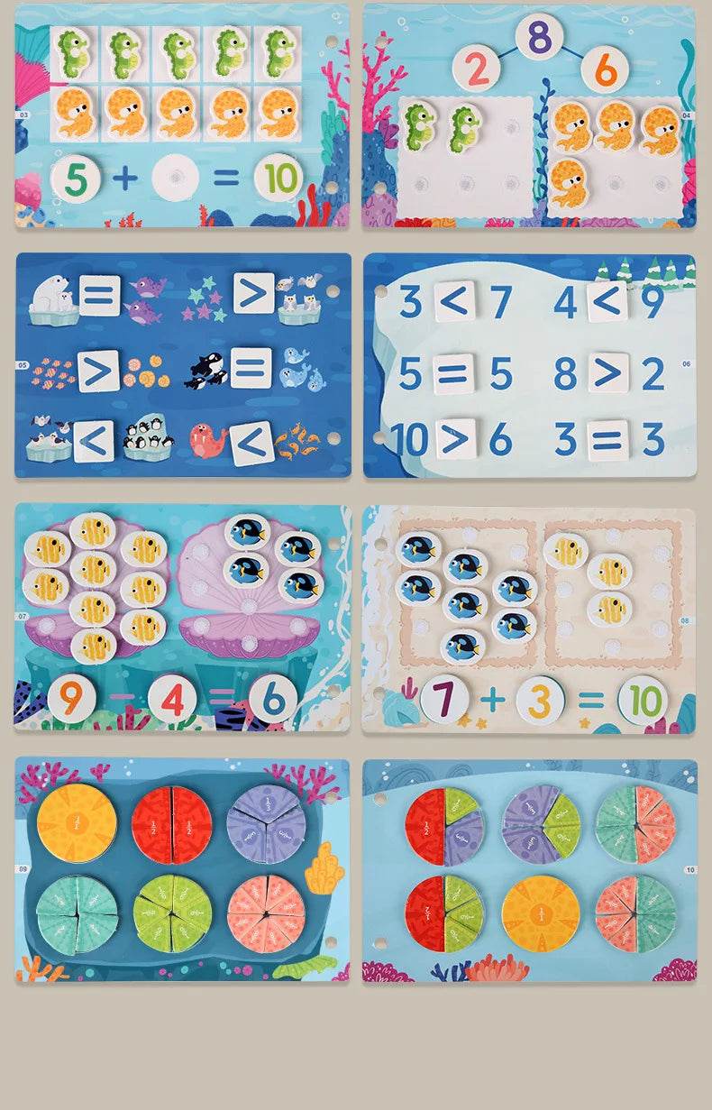 Montessori Children's Early Education Small Size Quiet Book and Busy Book Cognitive Games Matching Game Paste Book - ToylandEU