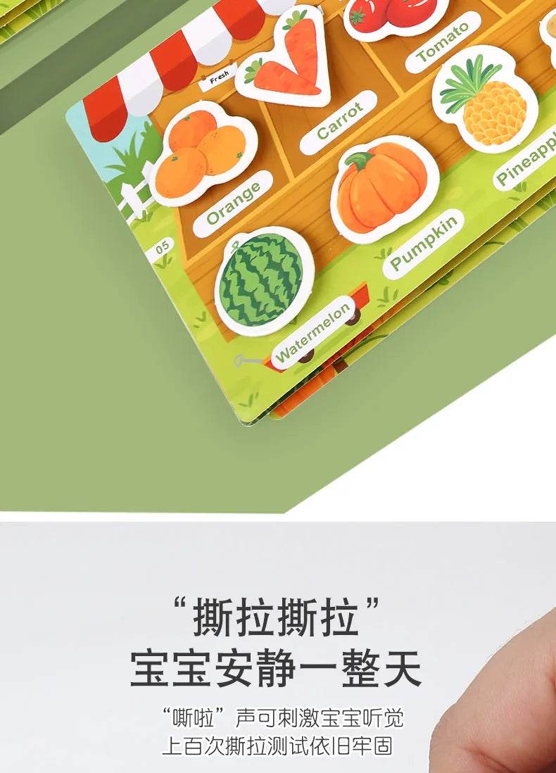 Montessori Children's Early Education Small Size Quiet Book and Busy Book Cognitive Games Matching Game Paste Book - ToylandEU