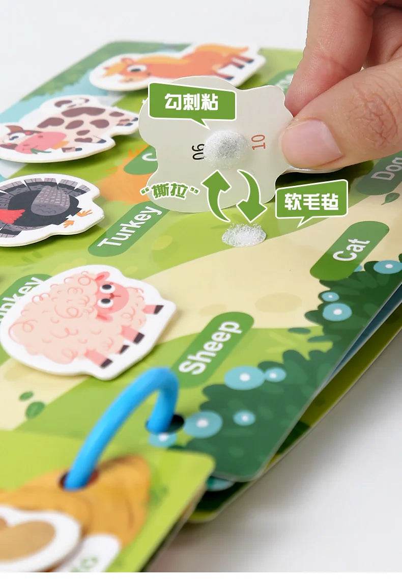 Montessori Children's Early Education Small Size Quiet Book and Busy Book Cognitive Games Matching Game Paste Book - ToylandEU