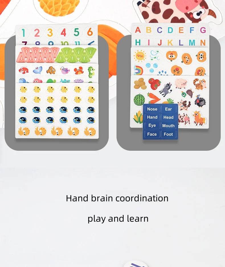 Montessori Children's Early Education Small Size Quiet Book and Busy Book Cognitive Games Matching Game Paste Book - ToylandEU