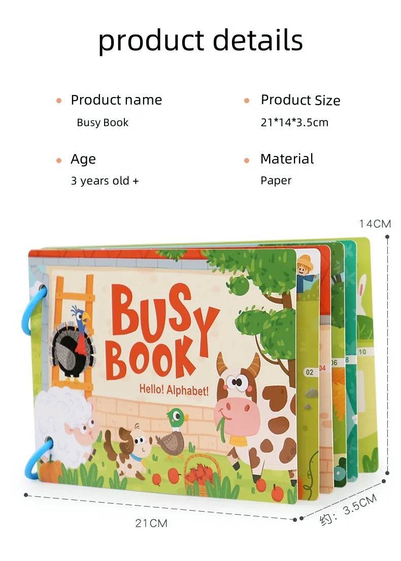 Montessori Children's Early Education Small Size Quiet Book and Busy Book Cognitive Games Matching Game Paste Book - ToylandEU