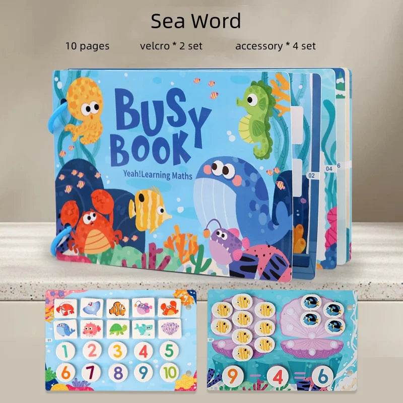 Montessori Children's Early Education Small Size Quiet Book and Busy Book Cognitive Games Matching Game Paste Book - ToylandEU
