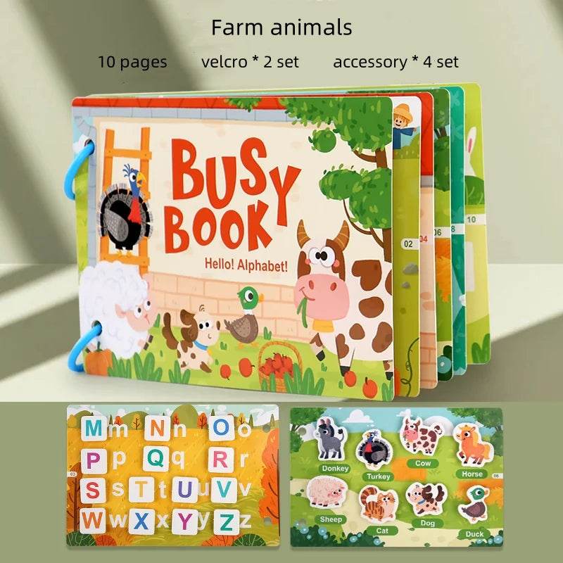Montessori Children's Early Education Small Size Quiet Book and Busy Book Cognitive Games Matching Game Paste Book - ToylandEU