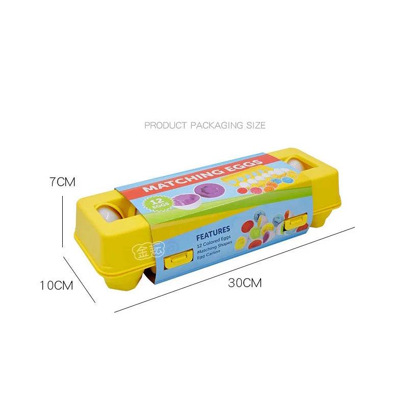 6/12PCS Montessori Smart Eggs in Cup Education Early Learning Geometric Shape Math Alphabet Puzzle Game - ToylandEU