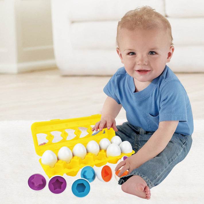 6/12PCS Montessori Smart Eggs in Cup Education Early Learning Geometric Shape Math Alphabet Puzzle Game - ToylandEU