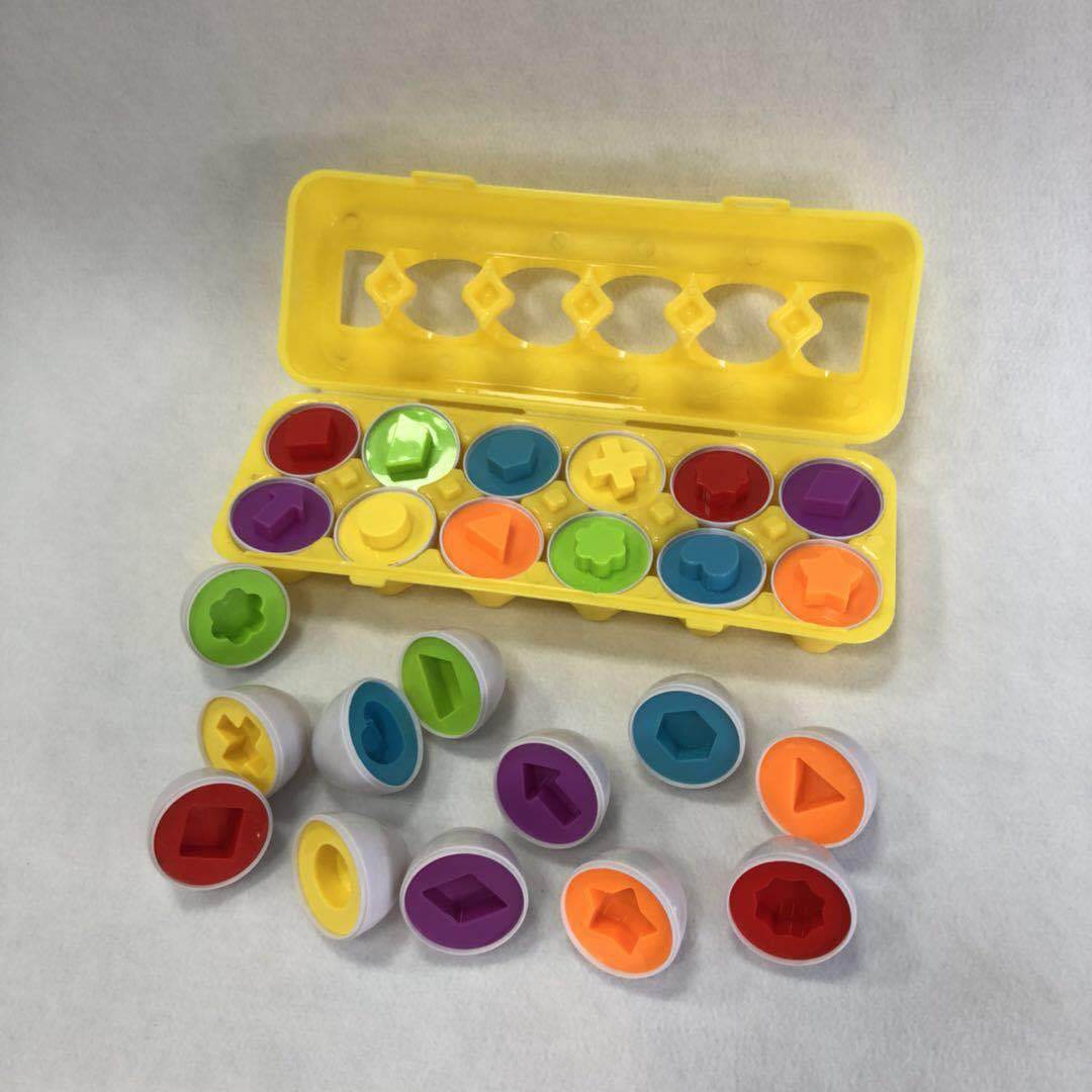 6/12PCS Montessori Smart Eggs in Cup Education Early Learning Geometric Shape Math Alphabet Puzzle Game - ToylandEU