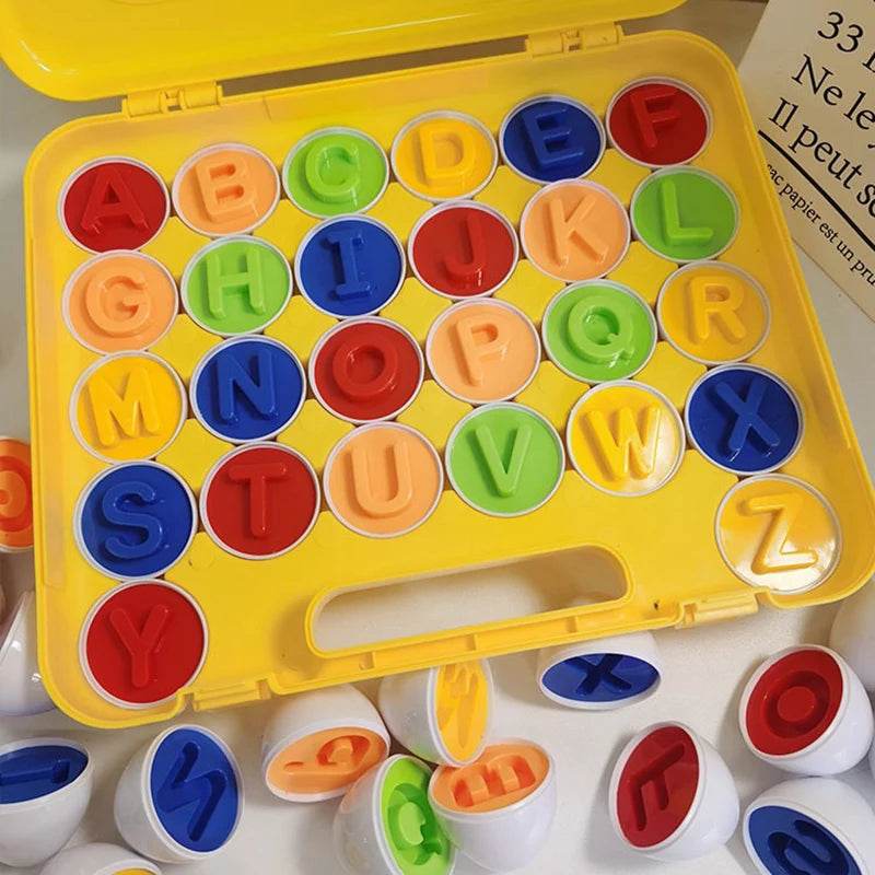 6/12PCS Montessori Smart Eggs in Cup Education Early Learning Geometric Shape Math Alphabet Puzzle Game - ToylandEU