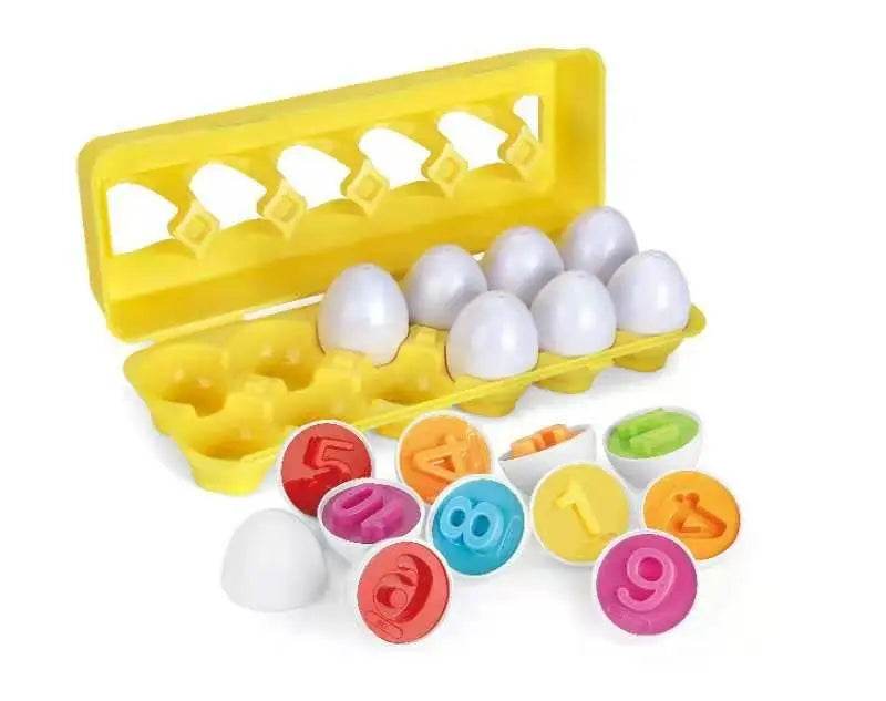 6/12PCS Montessori Smart Eggs in Cup Education Early Learning Geometric Shape Math Alphabet Puzzle Game - ToylandEU