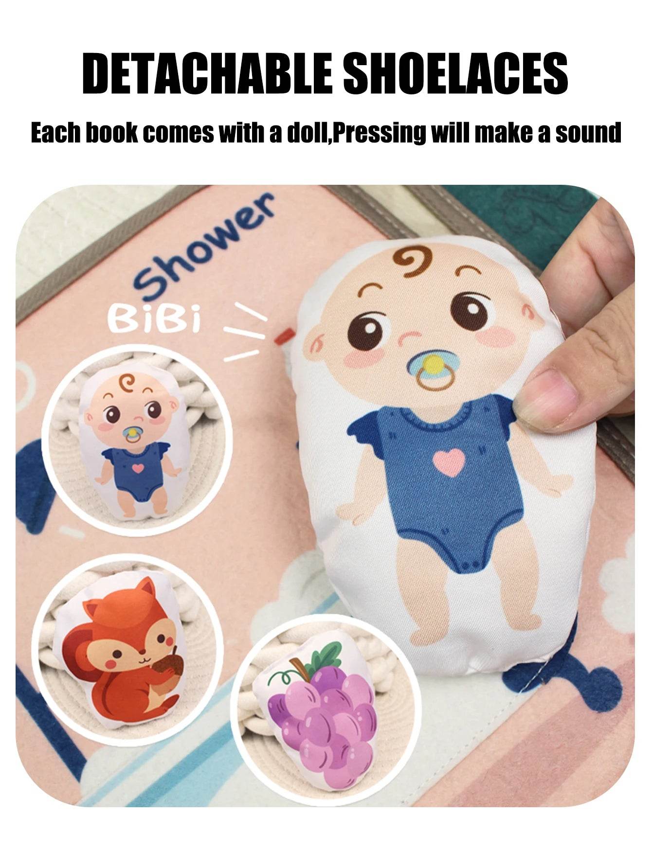 1PCS Soft Baby Book Montessori Early Education Quiet Cloth Book Learning Toys for Babies 0-6 Months and Up - ToylandEU