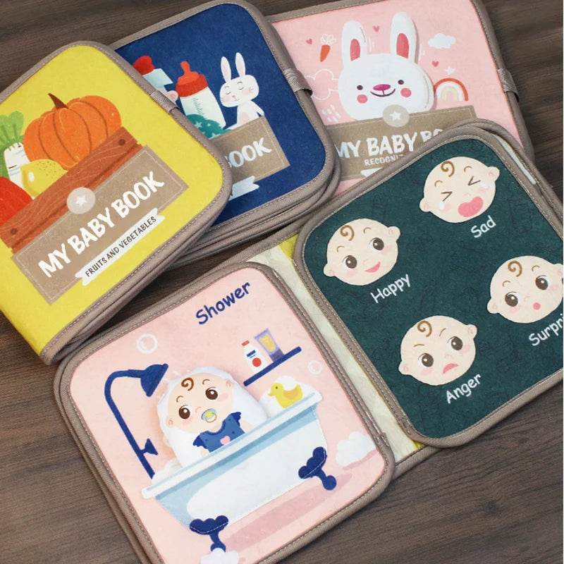 1PCS Soft Baby Book Montessori Early Education Quiet Cloth Book Learning Toys for Babies 0-6 Months and Up - ToylandEU