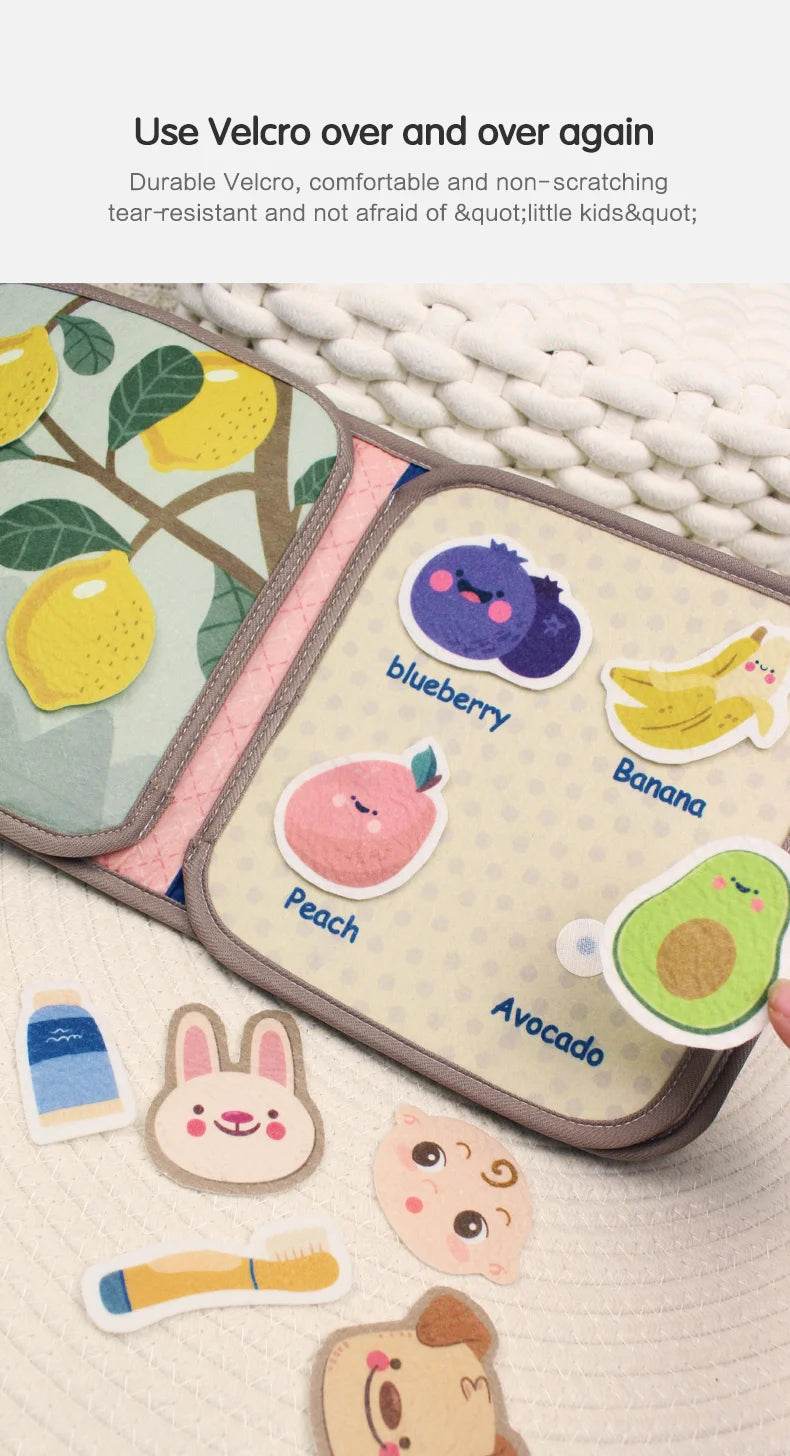 1PCS Soft Baby Book Montessori Early Education Quiet Cloth Book Learning Toys for Babies 0-6 Months and Up - ToylandEU