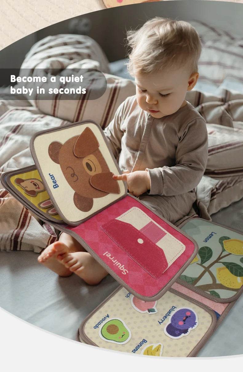 1PCS Soft Baby Book Montessori Early Education Quiet Cloth Book Learning Toys for Babies 0-6 Months and Up - ToylandEU