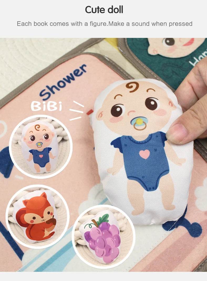 1PCS Soft Baby Book Montessori Early Education Quiet Cloth Book Learning Toys for Babies 0-6 Months and Up - ToylandEU