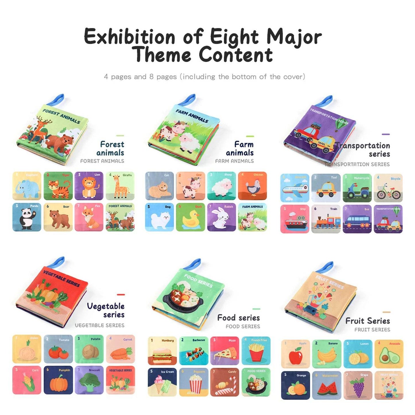 Soft Baby Books Toys Montessori 3D Touch Feel High Contrast Cloth Book Sensory Early Learning Games for Kids Educational Toys - ToylandEU