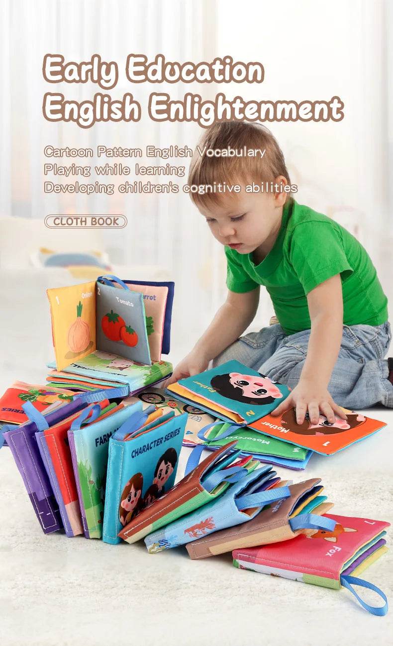 Soft Baby Books Toys Montessori 3D Touch Feel High Contrast Cloth Book Sensory Early Learning Games for Kids Educational Toys - ToylandEU