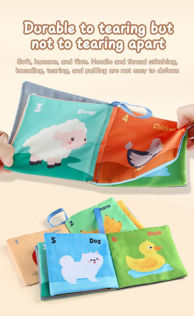 Soft Baby Books Toys Montessori 3D Touch Feel High Contrast Cloth Book Sensory Early Learning Games for Kids Educational Toys - ToylandEU