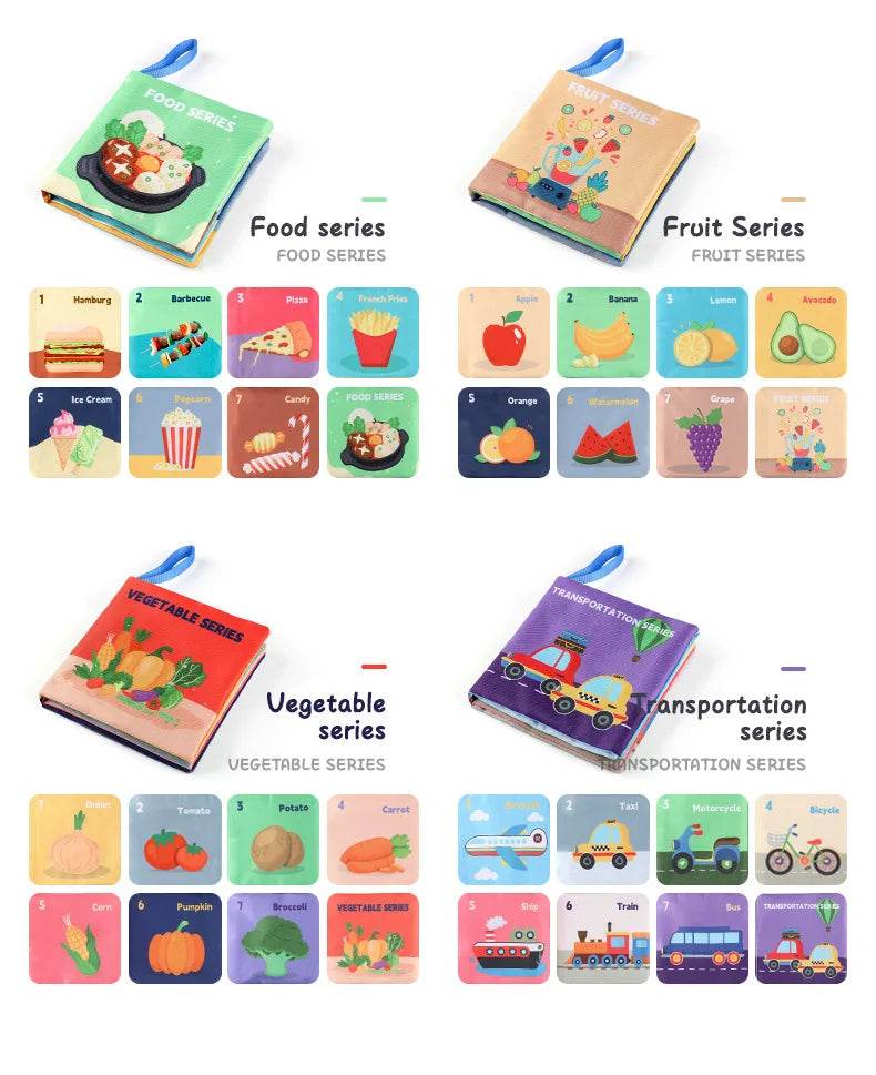 Soft Baby Books Toys Montessori 3D Touch Feel High Contrast Cloth Book Sensory Early Learning Games for Kids Educational Toys - ToylandEU