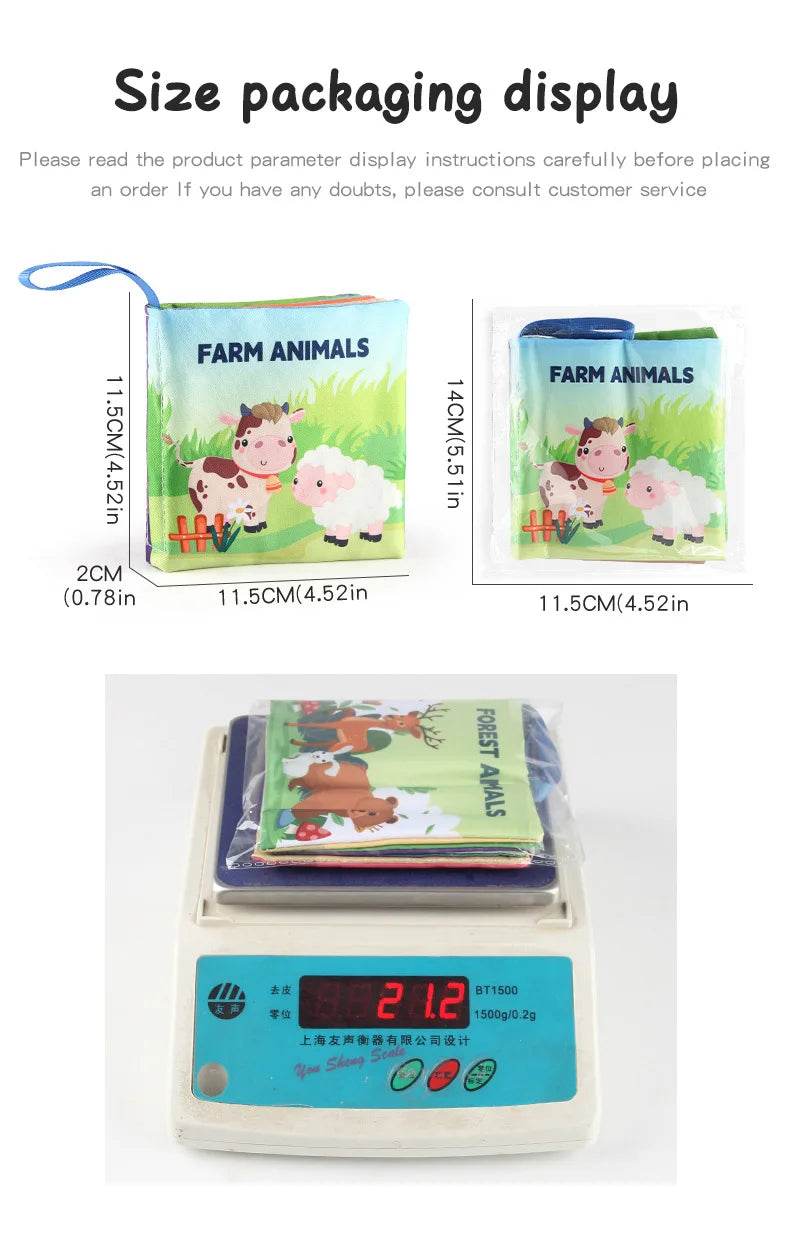 Soft Baby Books Toys Montessori 3D Touch Feel High Contrast Cloth Book Sensory Early Learning Games for Kids Educational Toys - ToylandEU