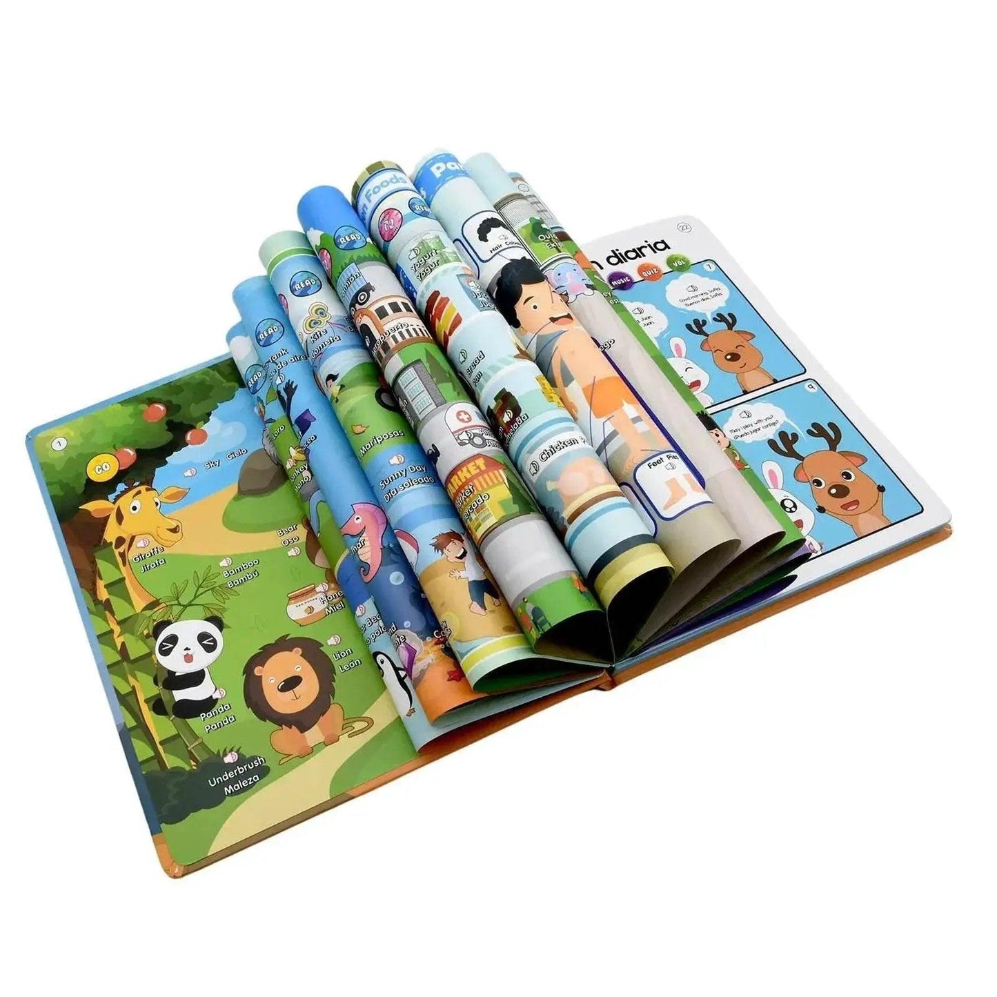  Montessori Spanish English Language Learning Machine Electronic Reading Book For Toddlers Yellow ABS Shell -  ToylandEU™