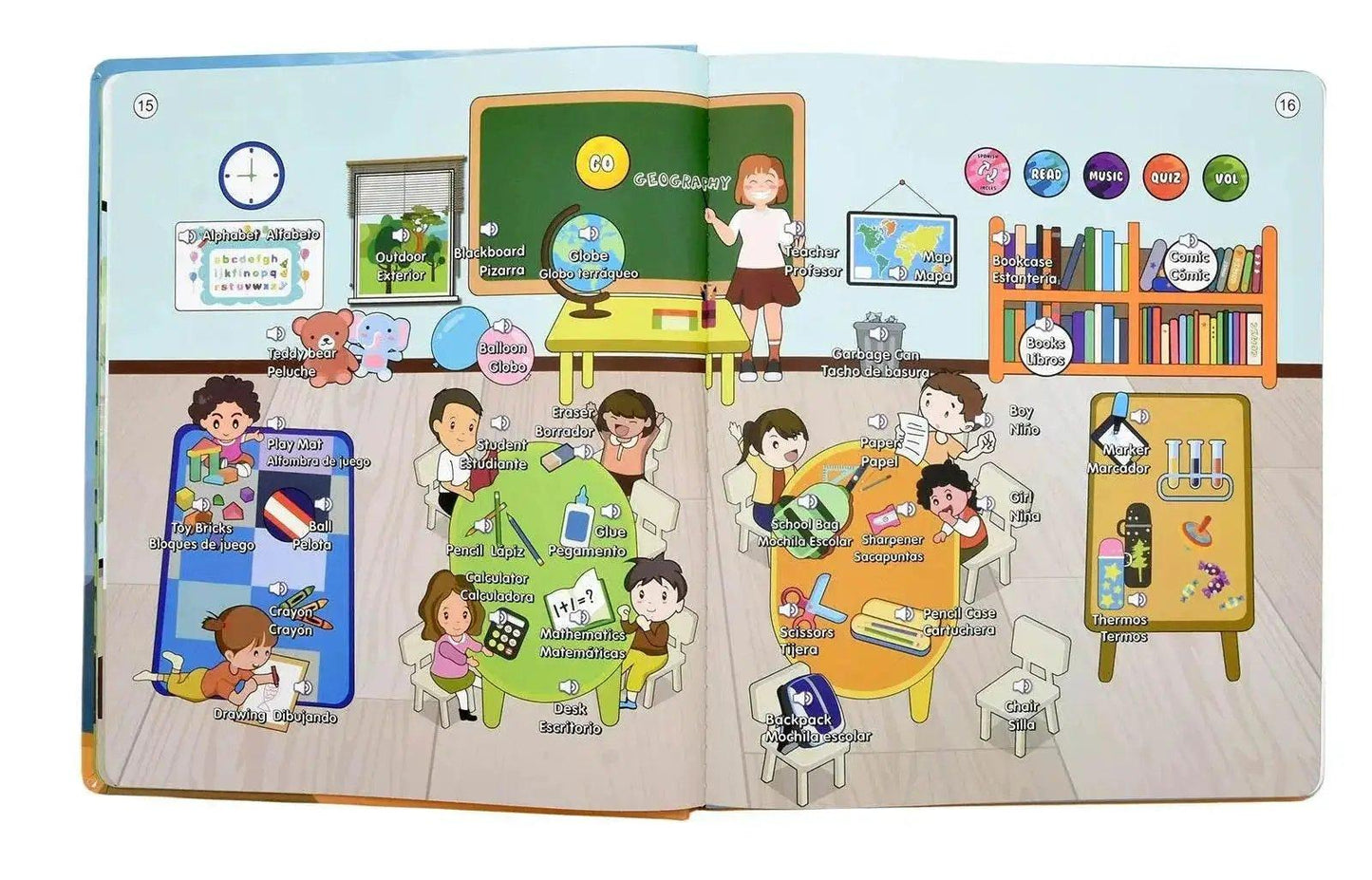  Montessori Spanish English Language Learning Machine Electronic Reading Book For Toddlers Yellow ABS Shell -  ToylandEU™