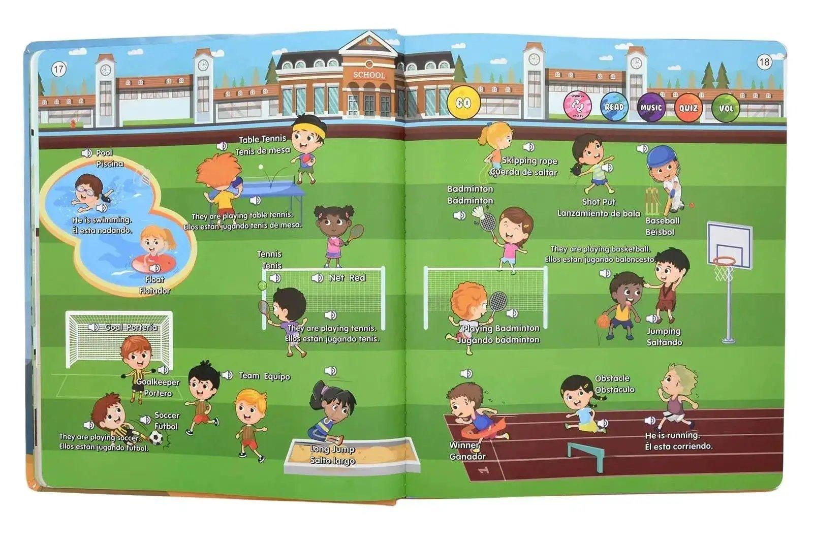  Montessori Spanish English Language Learning Machine Electronic Reading Book For Toddlers Yellow ABS Shell -  ToylandEU™