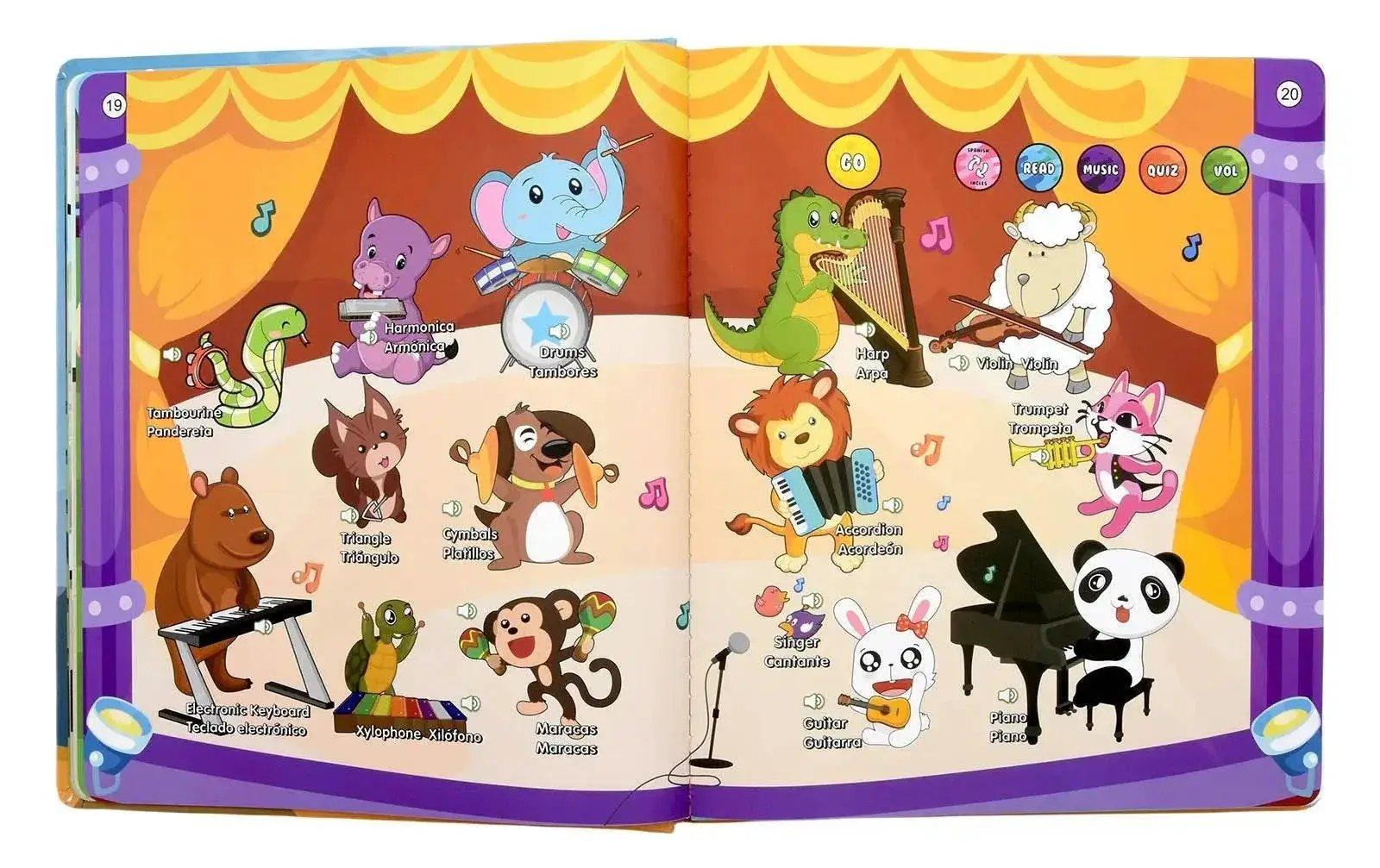  Montessori Spanish English Language Learning Machine Electronic Reading Book For Toddlers Yellow ABS Shell -  ToylandEU™