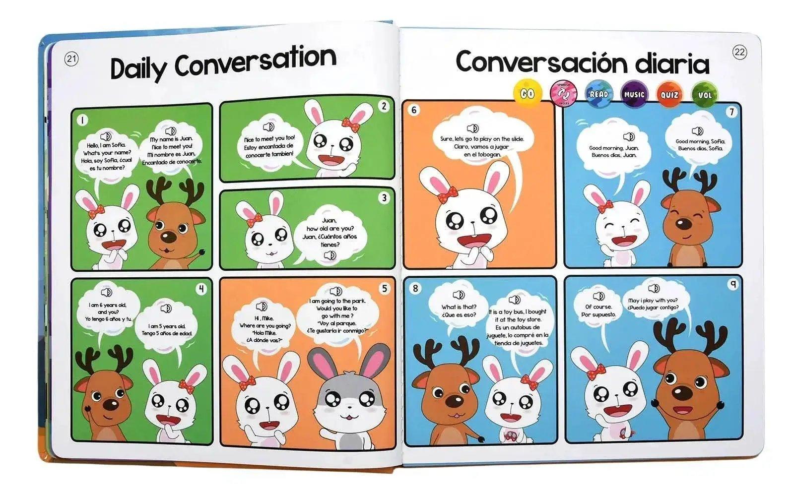 Montessori Spanish English Language Learning Machine Electronic Reading Book For Toddlers Yellow ABS Shell -  ToylandEU™