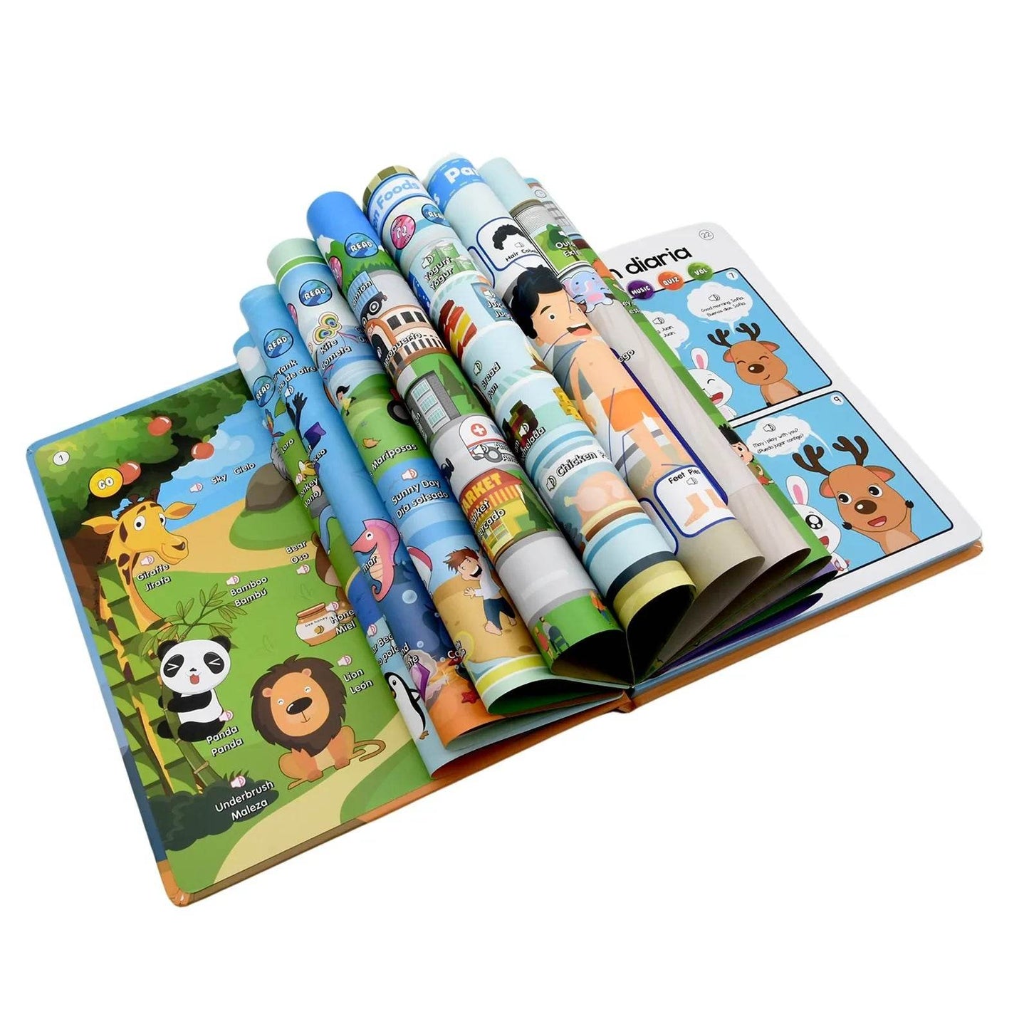 Montessori Spanish English Language Learning Machine Electronic Reading Books Toddler Baby Educational Toys Multifunction Ebook - ToylandEU