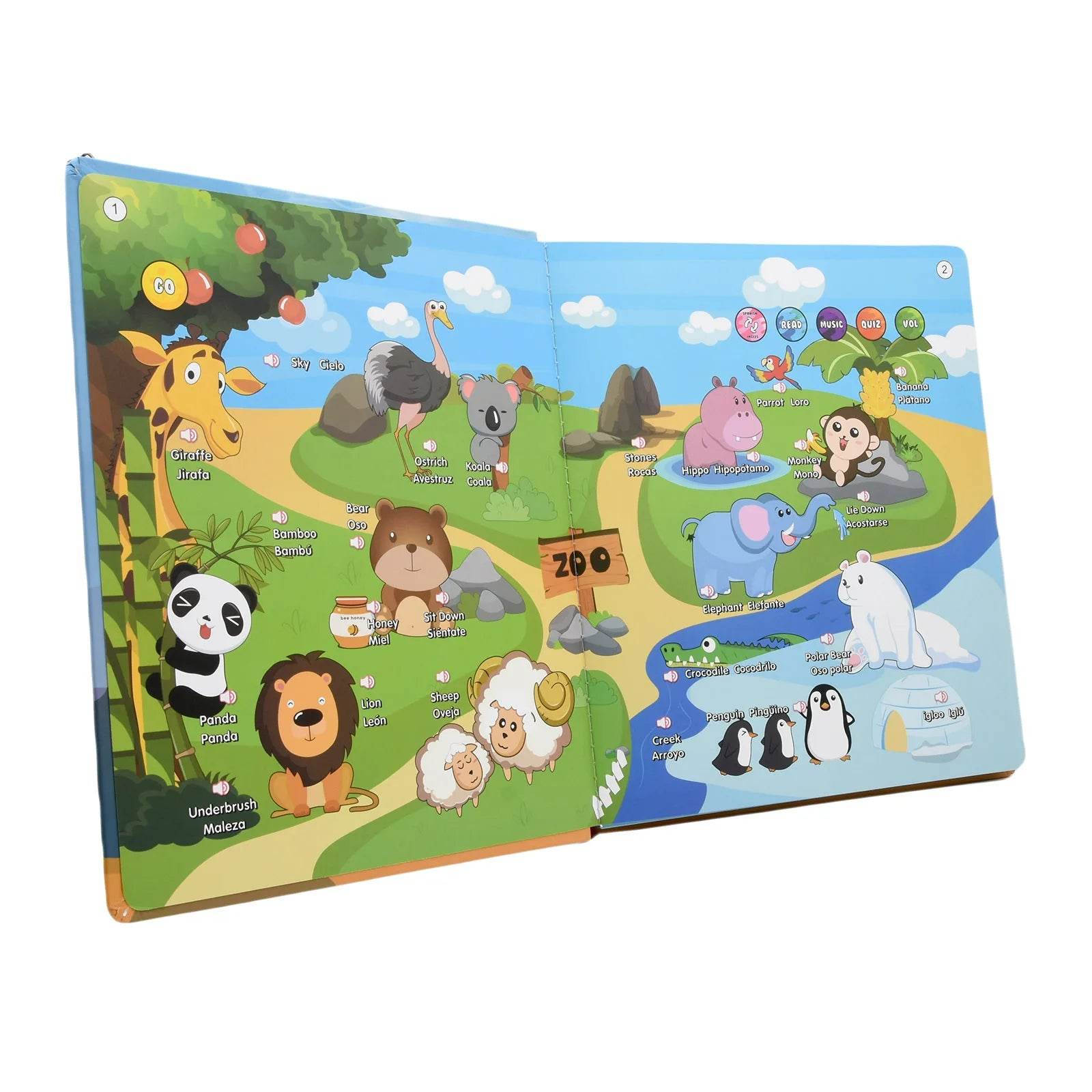 Montessori Spanish English Language Learning Machine Electronic Reading Books Toddler Baby Educational Toys Multifunction Ebook - ToylandEU