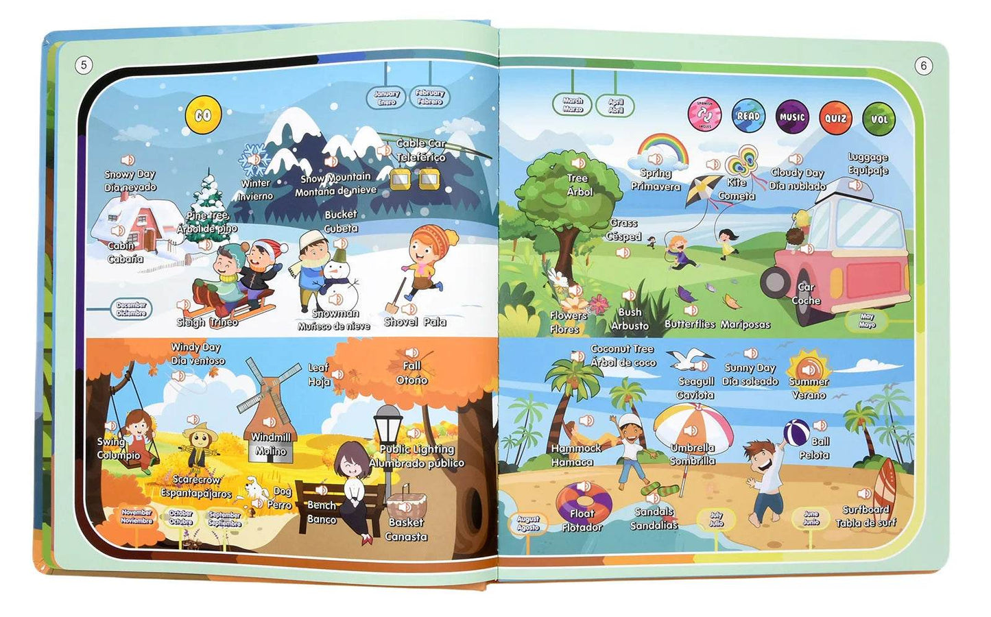 Montessori Spanish English Language Learning Machine Electronic Reading Books Toddler Baby Educational Toys Multifunction Ebook - ToylandEU